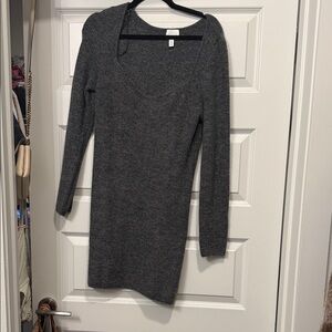 H&M Gray Long Sleeve Dress